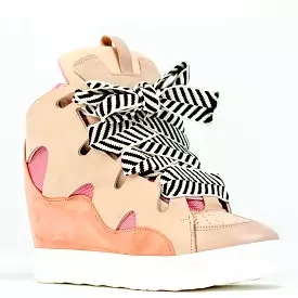 Courageous Blush with Black and White Laces