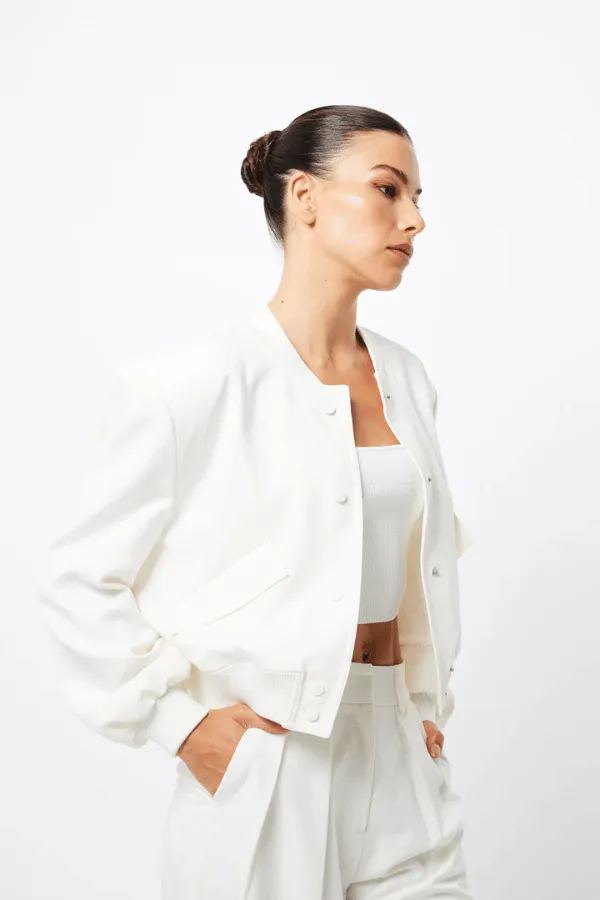 Courtside Bomber White