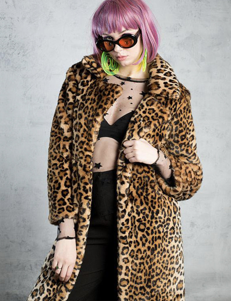 CRUELLA DEVILLE FAUX LEOPARD MAXI COAT  MADE 4 U 