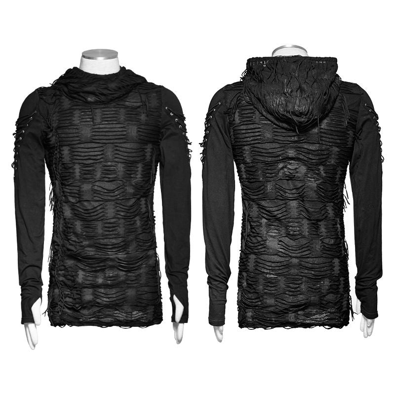 Distressed Hooded Shirt