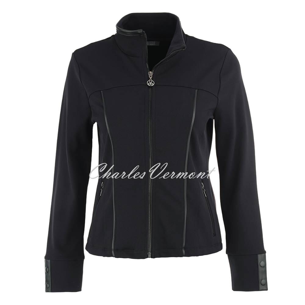 Dolcezza 'Cavalry Twill' Stretch Zip Jacket - Style 72300 (Black)