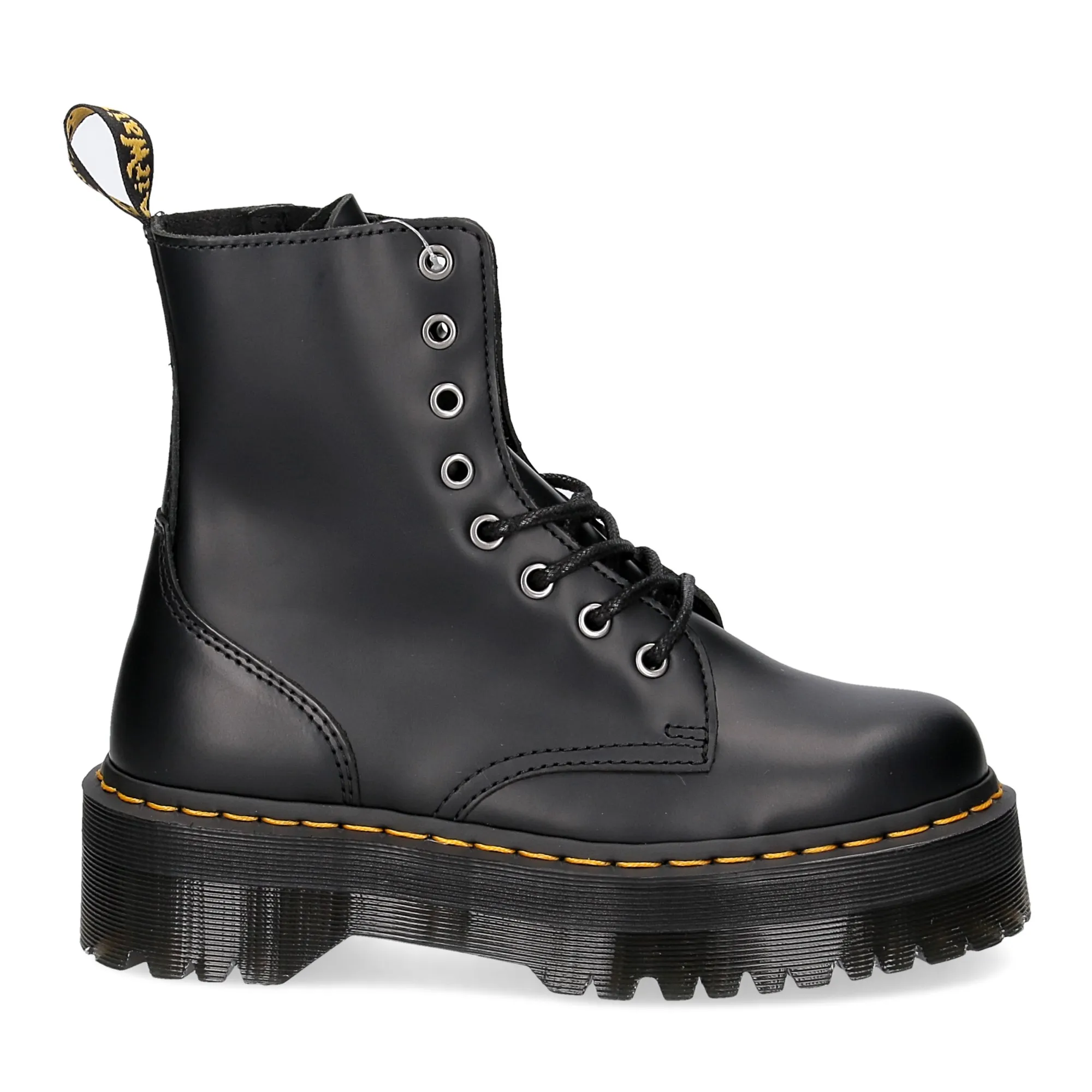 Dr. Martens Anfibio Jadon Black polished smooth - Al Siletto | Al Siletto