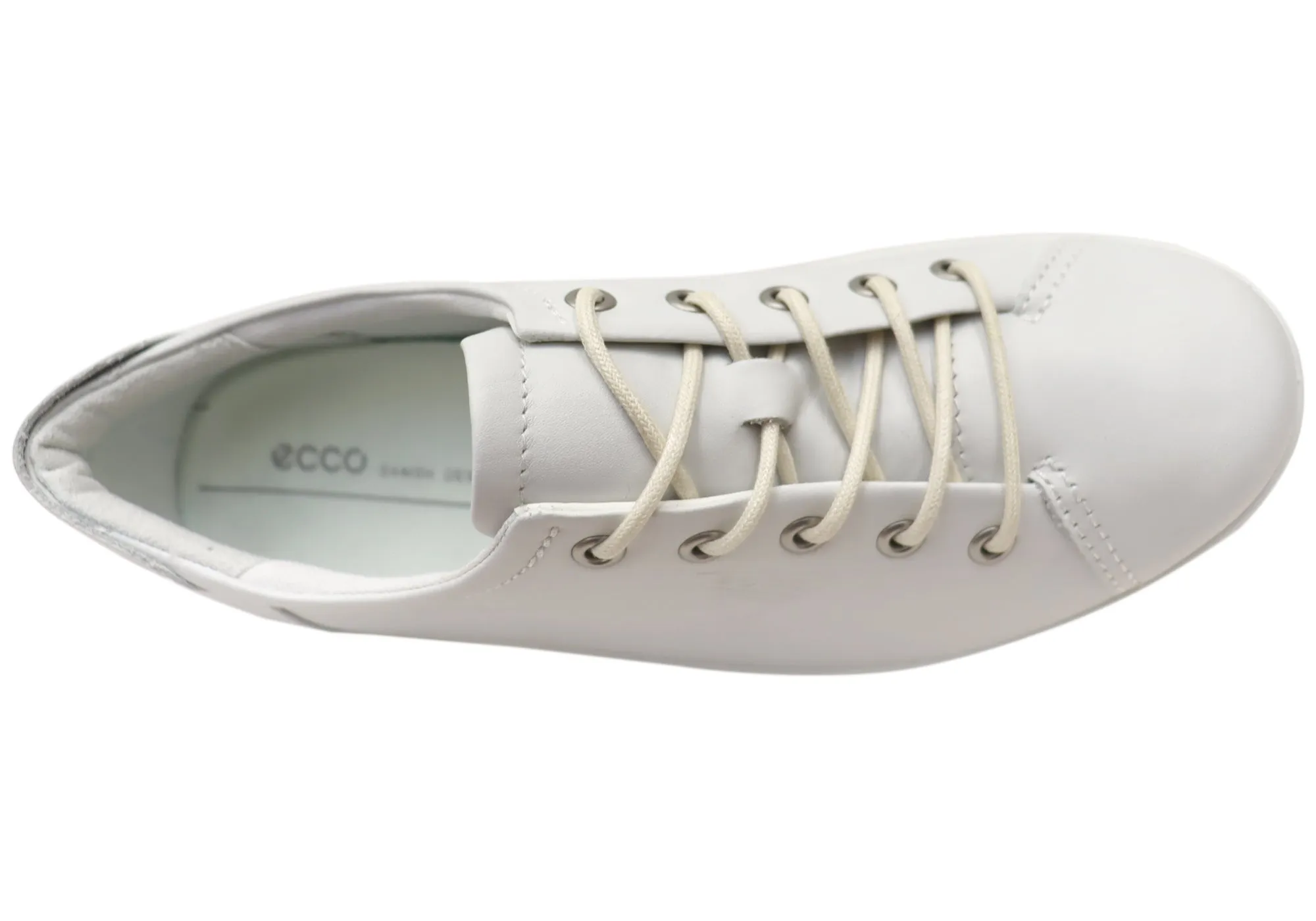 ECCO Womens Comfortable Leather Soft 2.0 Sneakers Shoes