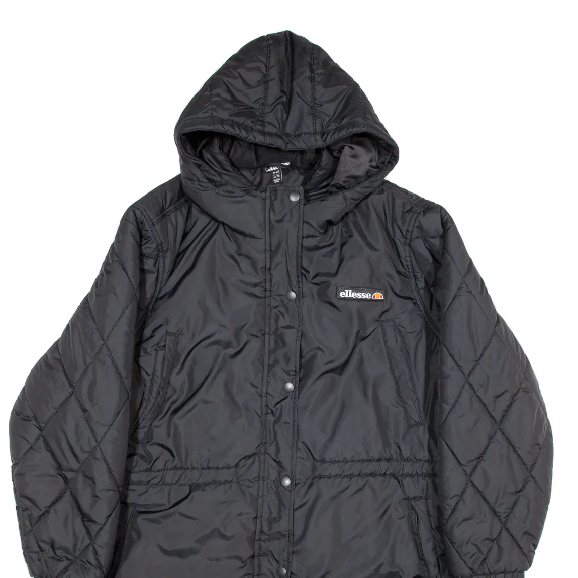 ELLESSE Womens Parka Jacket Black Hooded UK 22