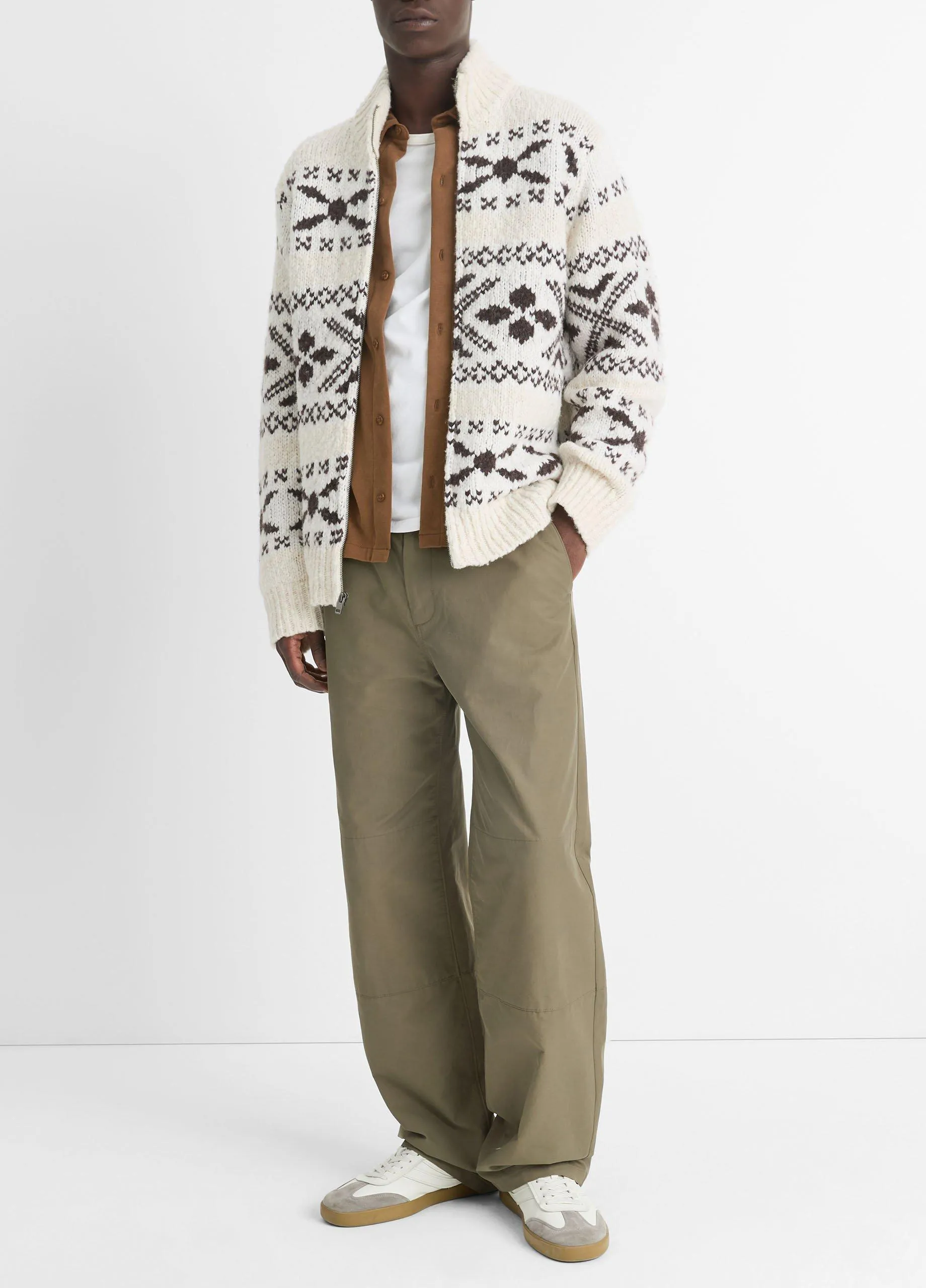 Fair Isle Wool-Blend Full-Zip Sweater