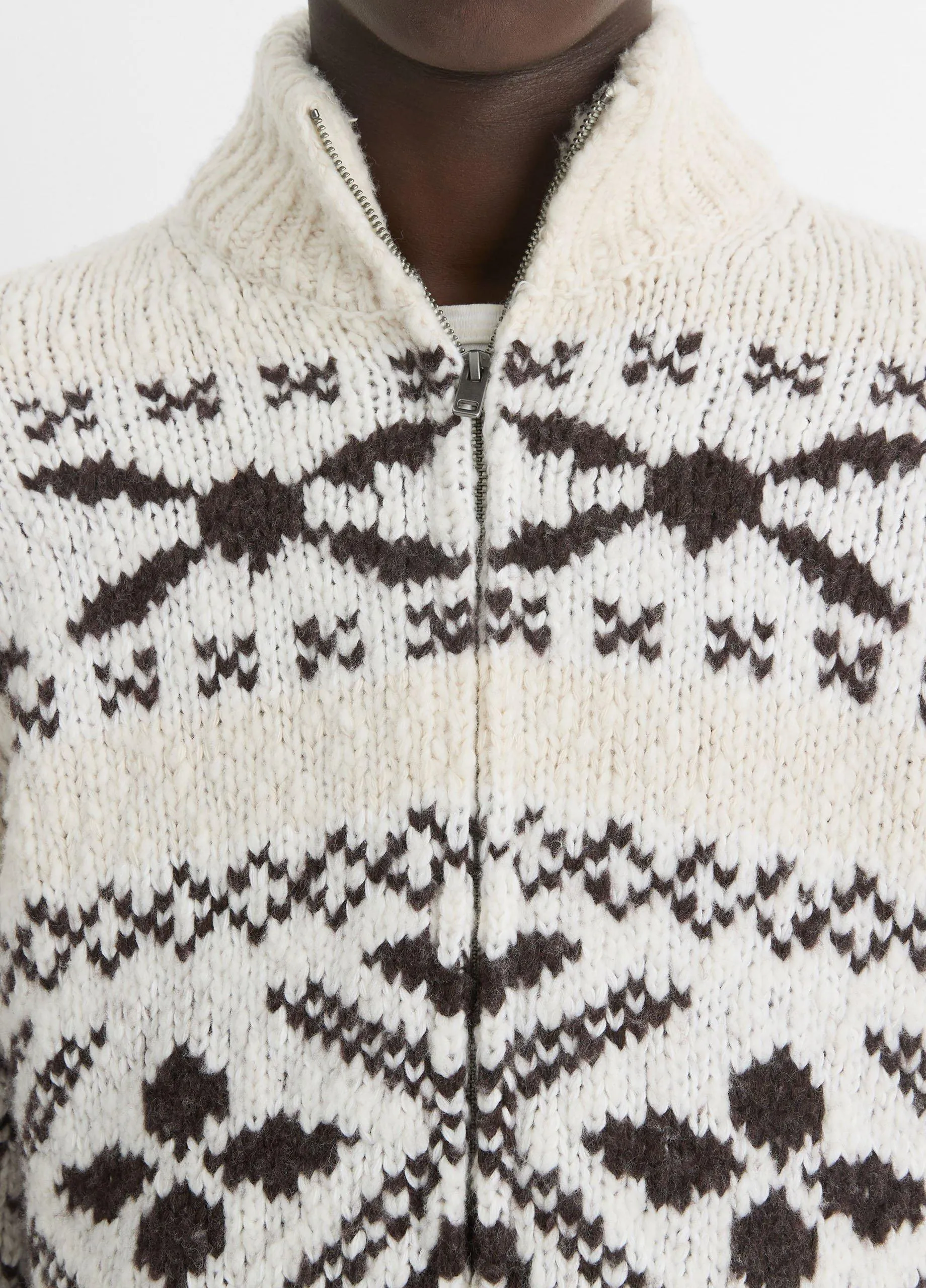 Fair Isle Wool-Blend Full-Zip Sweater