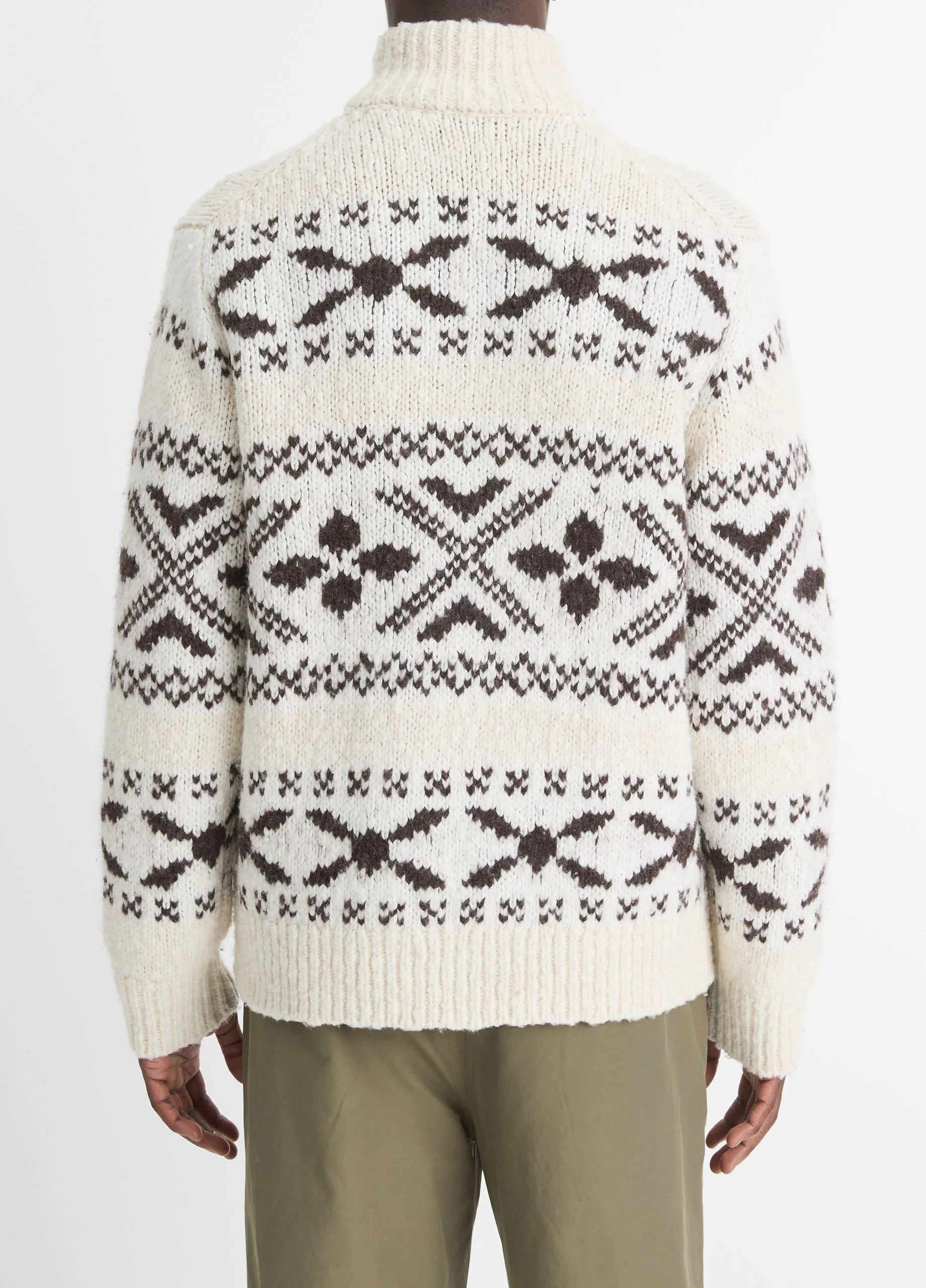 Fair Isle Wool-Blend Full-Zip Sweater