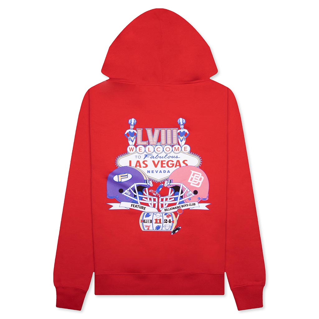 Feature x Billionaire Boys Club Las Vegas Hoodie - Tomato Red