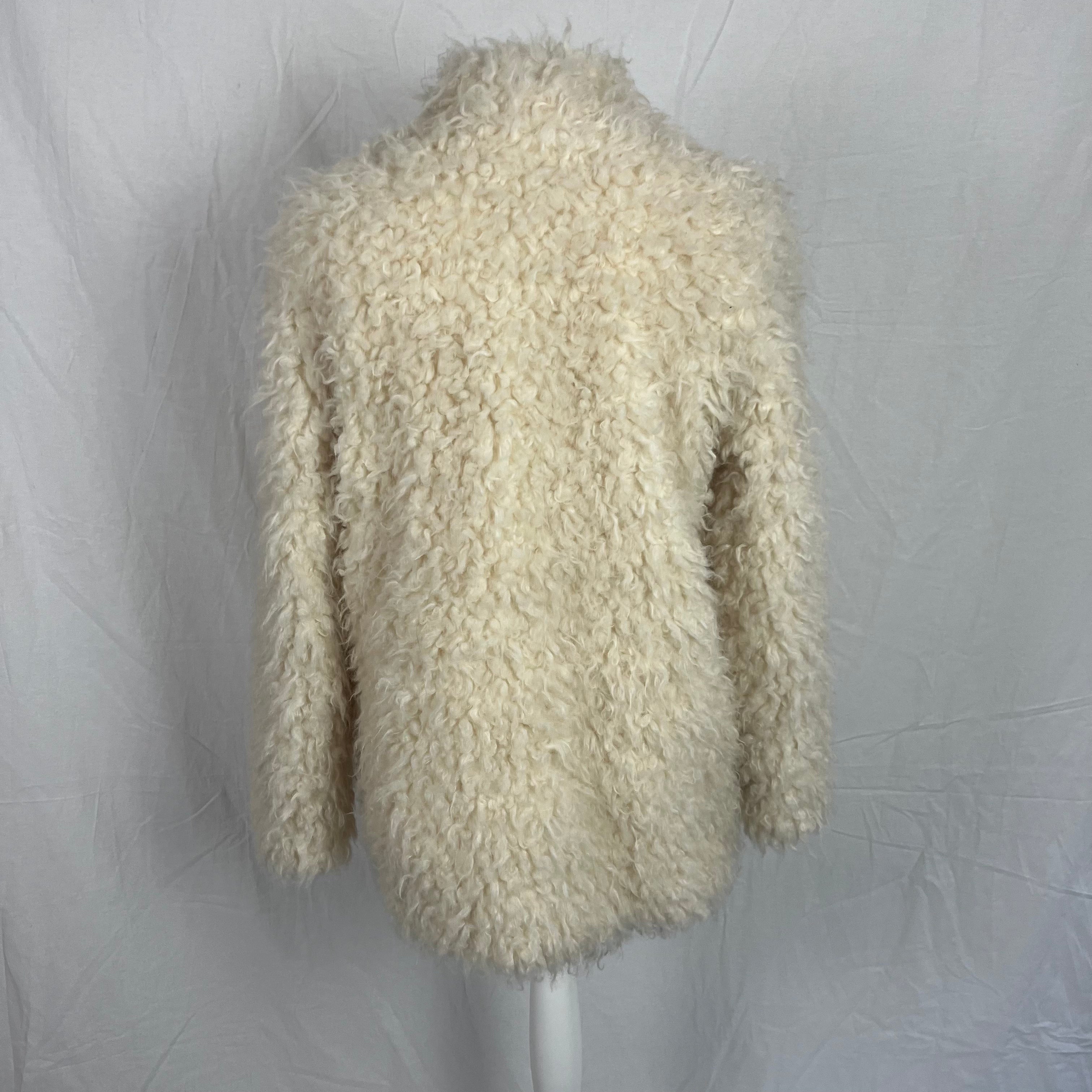 Frame Cream Faux Fur Shearling Jacket S