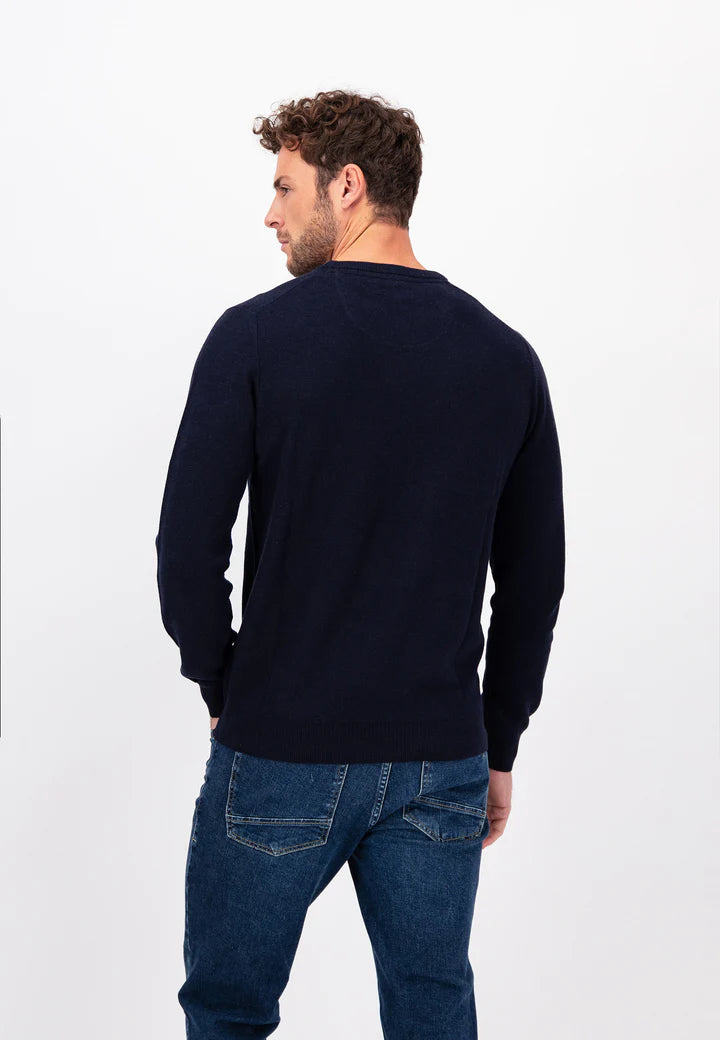 Fynch Hatton Structure knit sweater - Navy