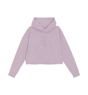 Ganni Lilac Cropped Oversized Hoodie