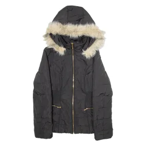 GUESS Insulated Womens Parka Jacket Black Hooded M