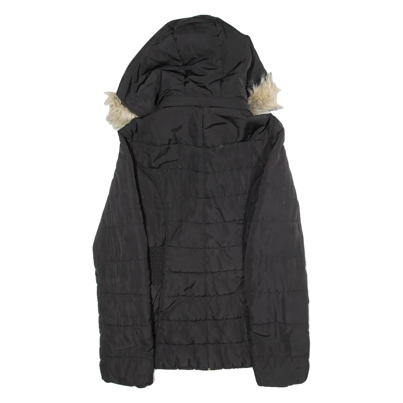 GUESS Insulated Womens Parka Jacket Black Hooded M