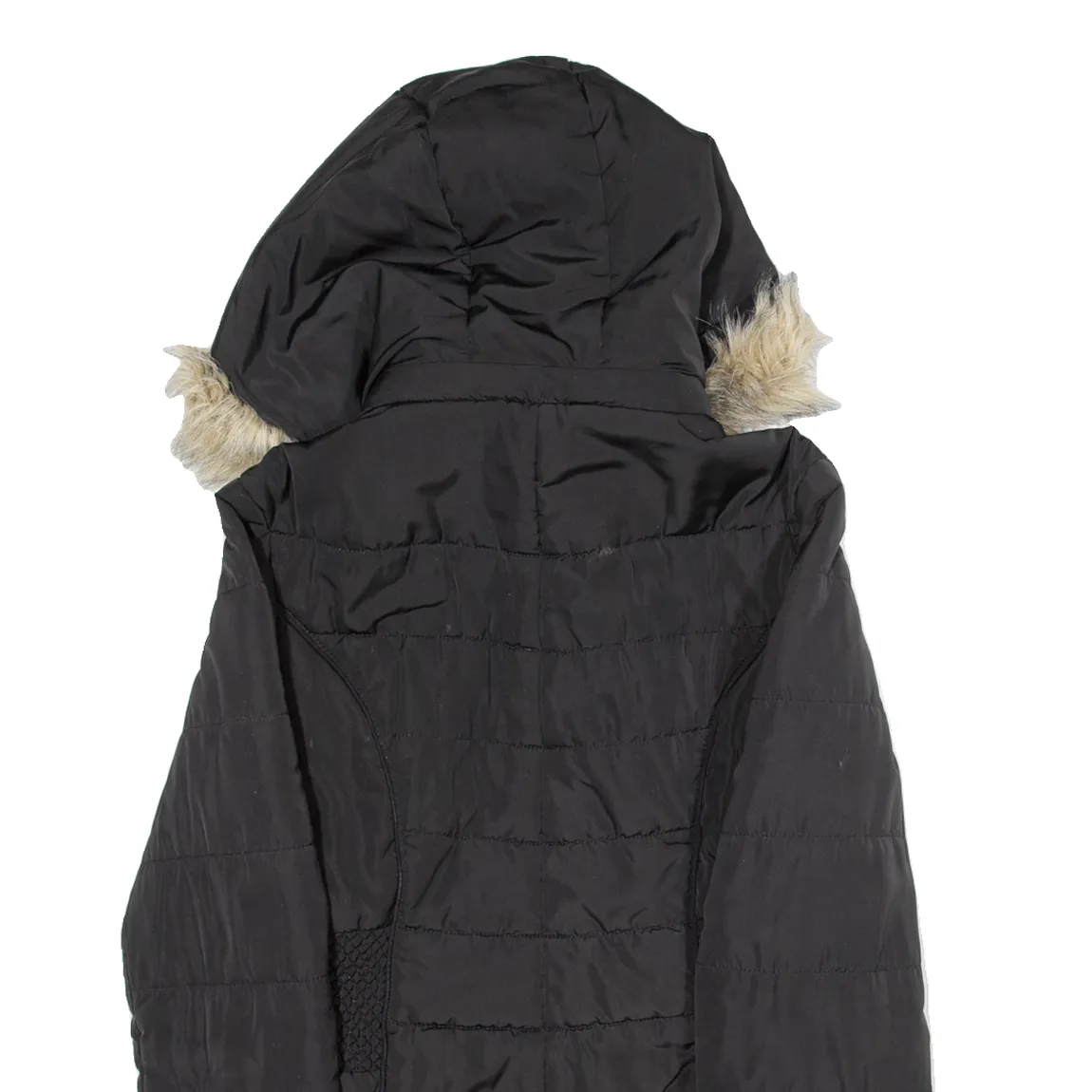 GUESS Insulated Womens Parka Jacket Black Hooded M