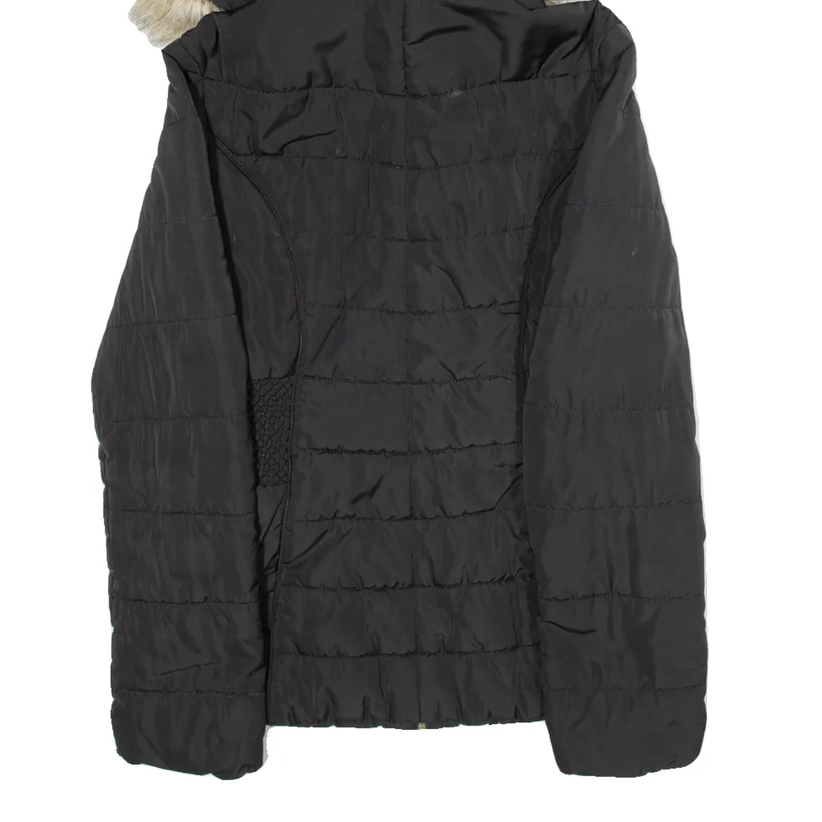 GUESS Insulated Womens Parka Jacket Black Hooded M