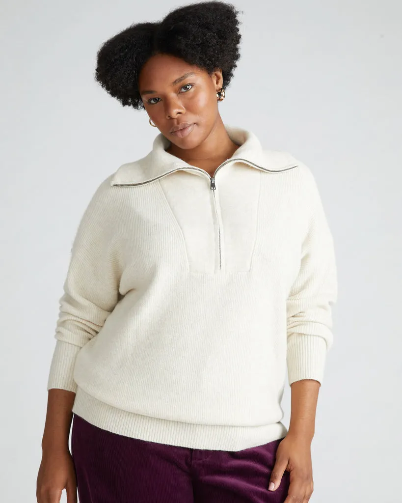 Half Zip Eco Blanket Sweater - Tusk