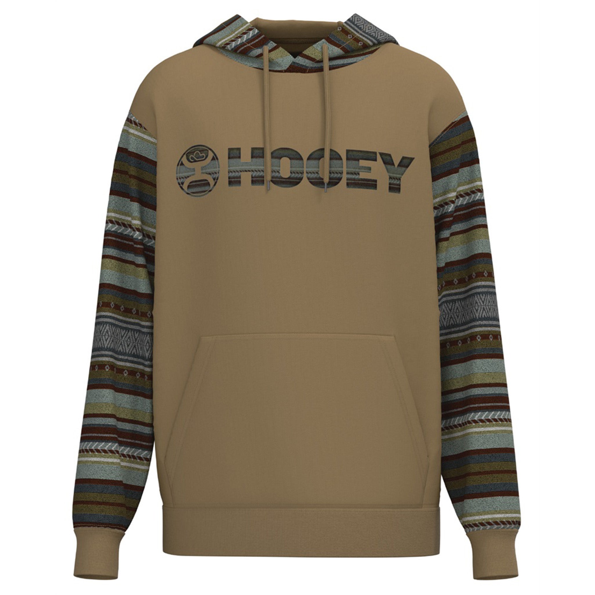 Hooey Men's Lock-Up Brown with Serape Sleeves Hoodie