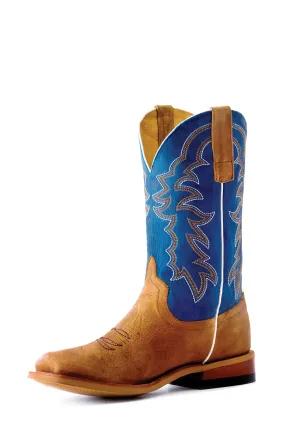 Horse Power by Anderson Bean Kids Boys Pecan Leather Sugared Cowboy Boots