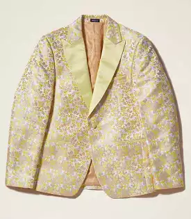 Inserch Mini Floral Jacquard Peak Lapel Blazer BL203-16 Yellow