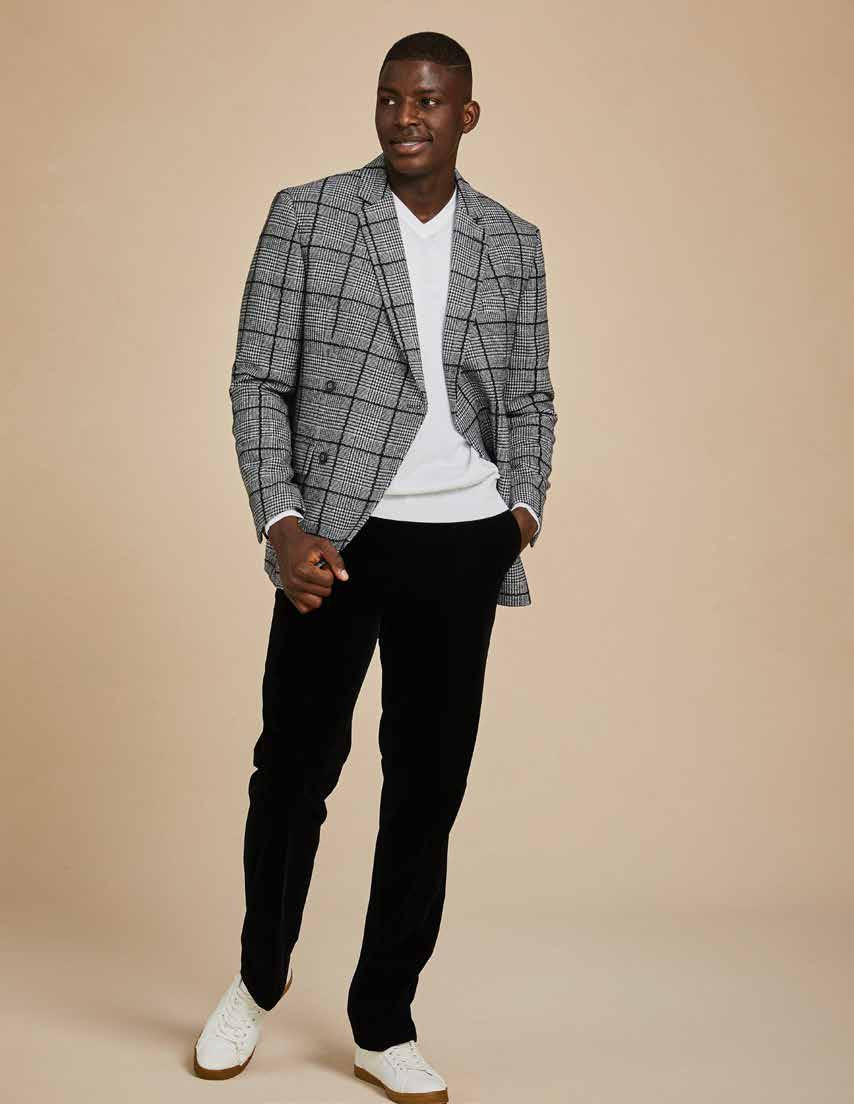 Inserch Wool Blend DB Glenn Check Blazer BL504-41 Black/White (FINAL SALE) (SIZE S, M, 4XLONLY)