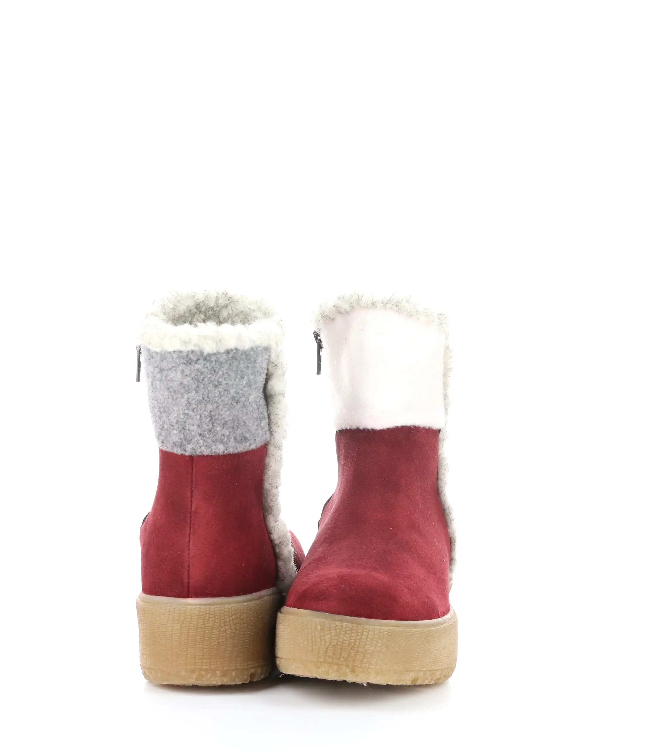 INTER RED/CREAM/GREY Round Toe Boots