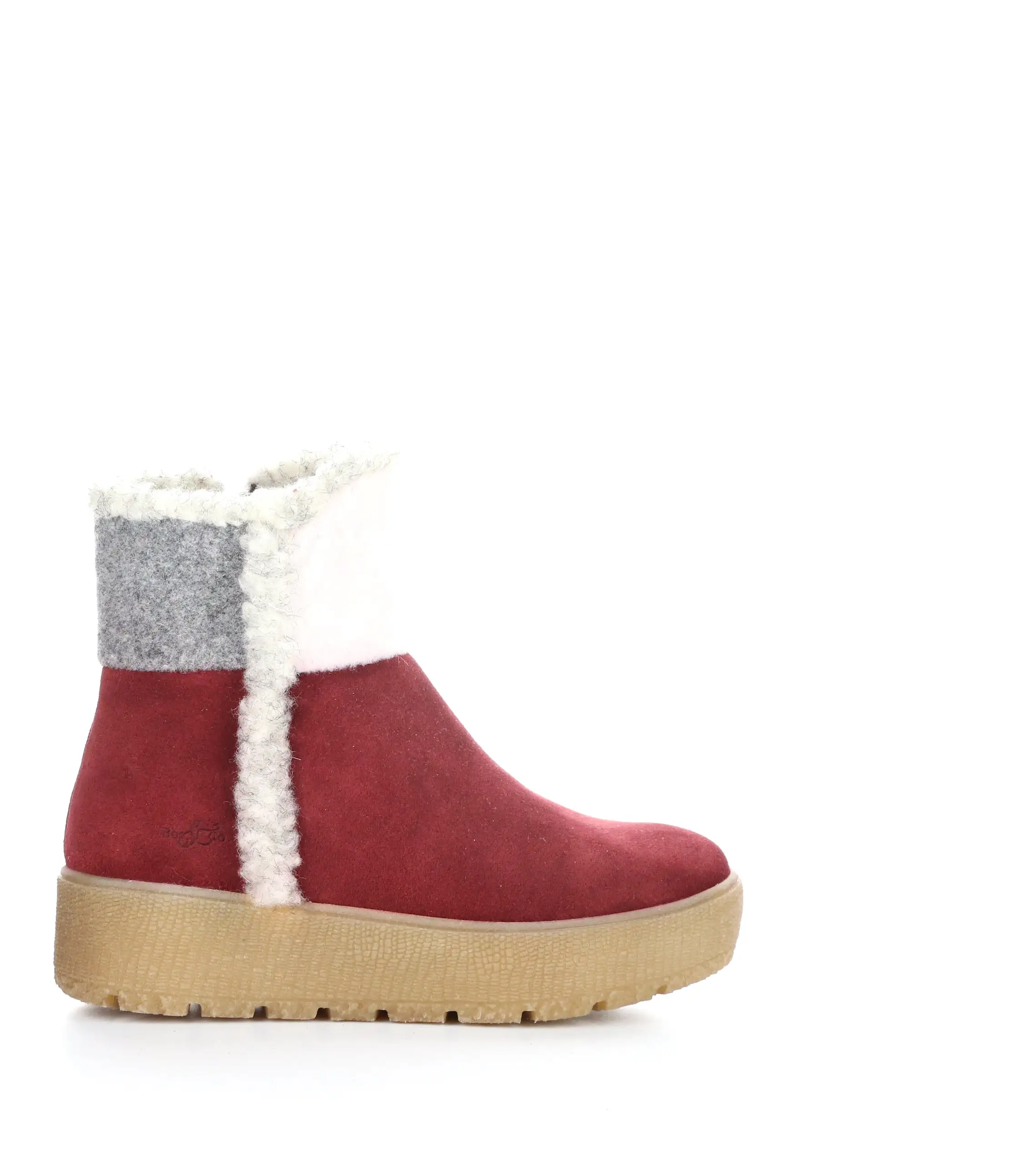 INTER RED/CREAM/GREY Round Toe Boots