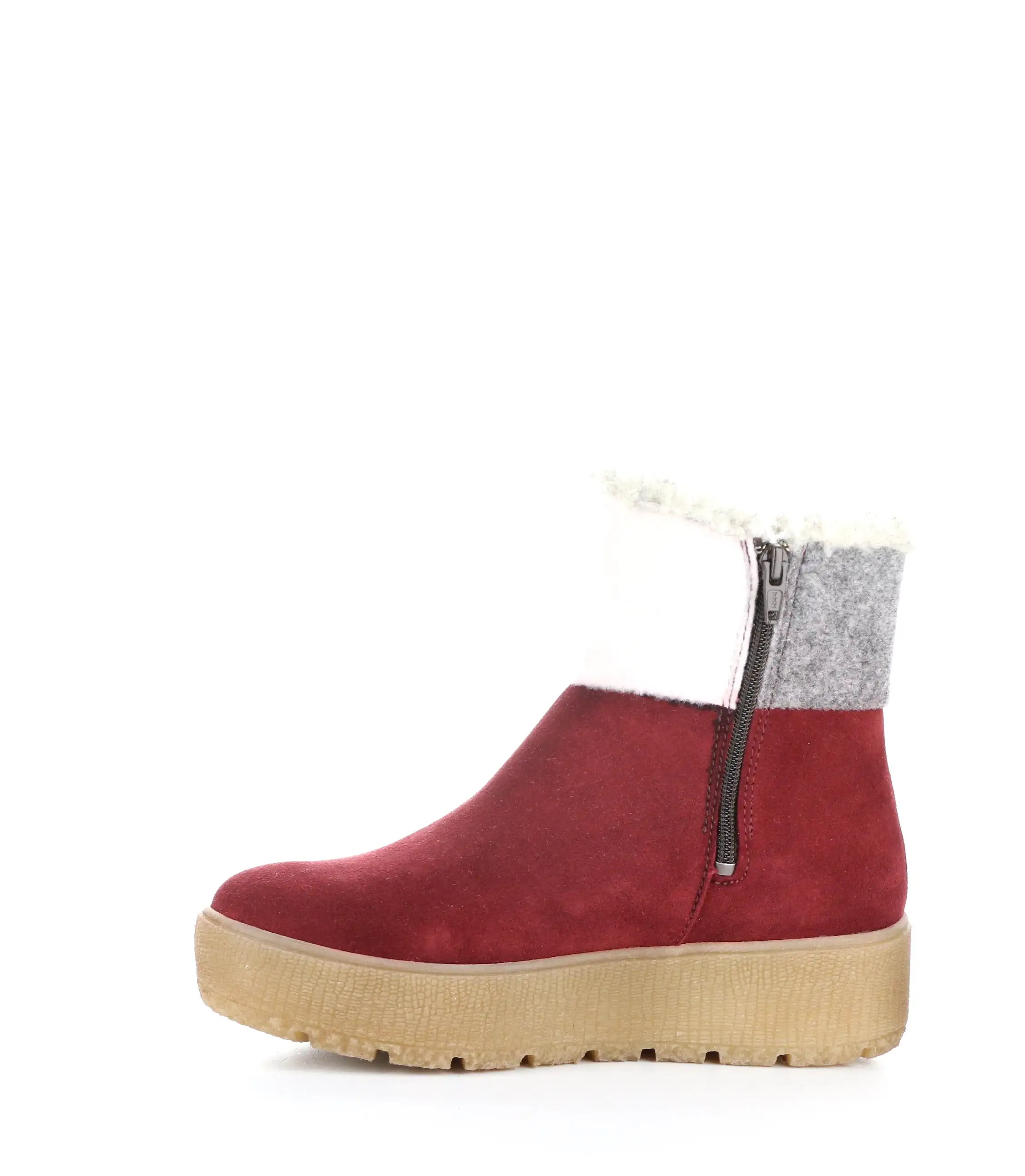 INTER RED/CREAM/GREY Round Toe Boots