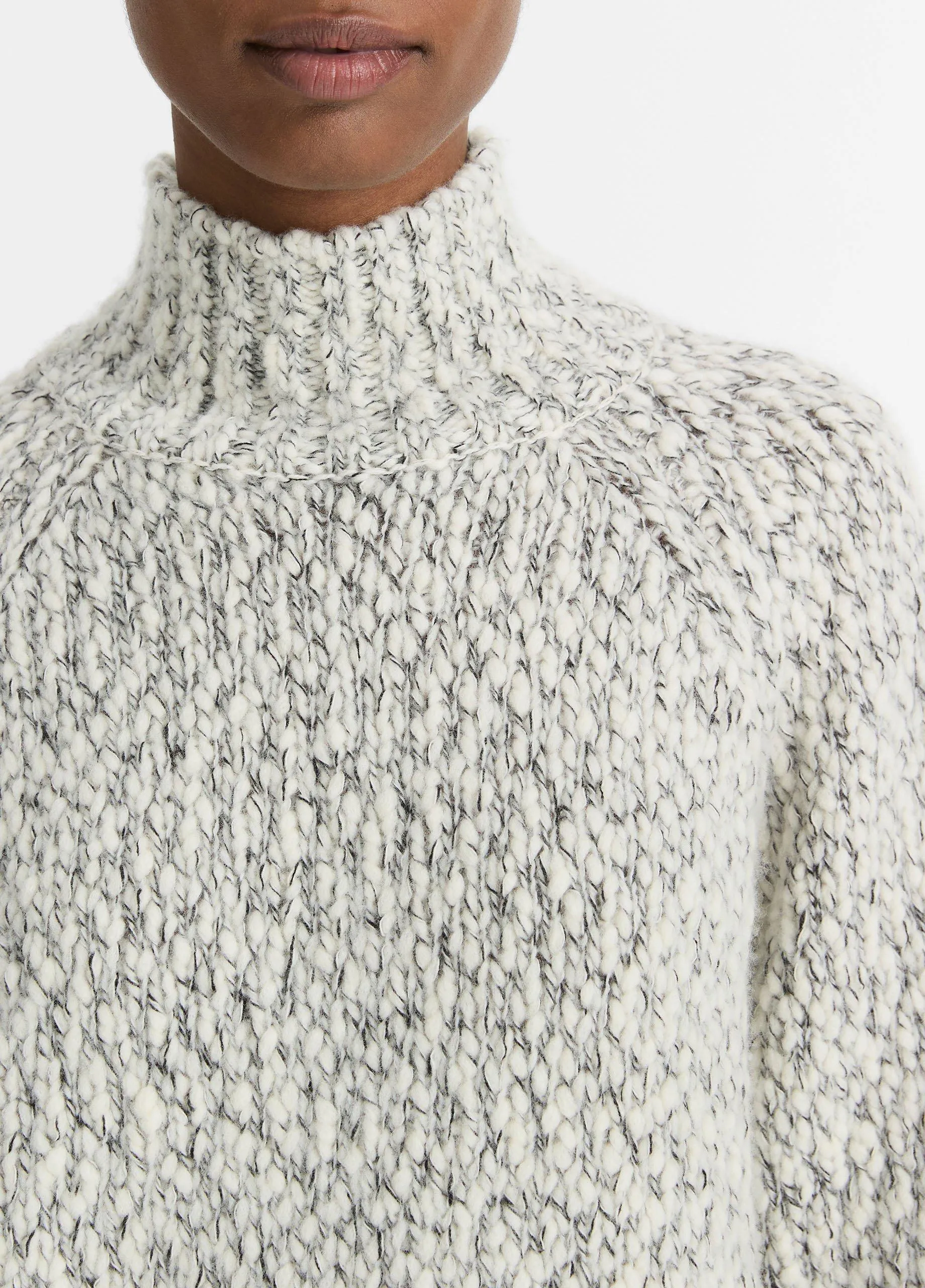 Italian Marled Wool-Blend Turtleneck Sweater