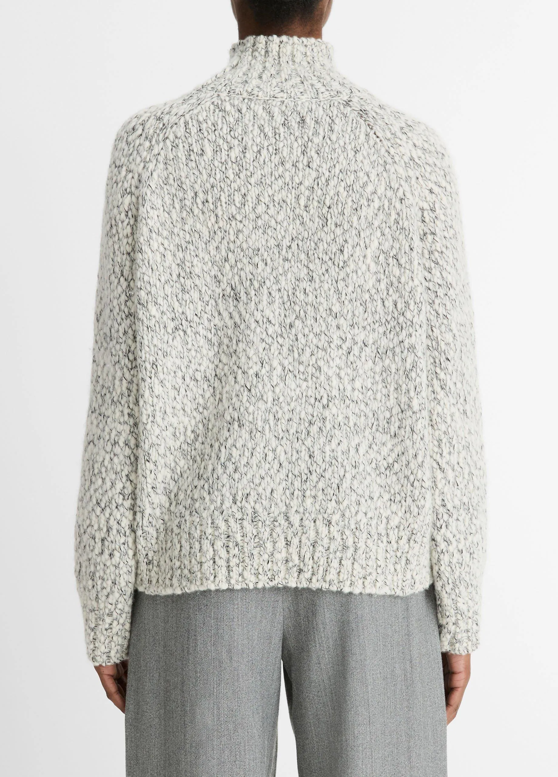 Italian Marled Wool-Blend Turtleneck Sweater