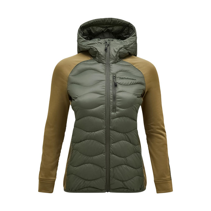 JACKET HELIUM DOWN HYBRID WAVES Woman Pine Needle Snap Green 