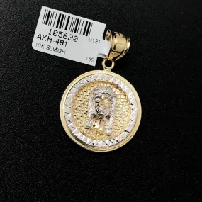 Jesus DC Medallion 10K Yellow Gold Pendant