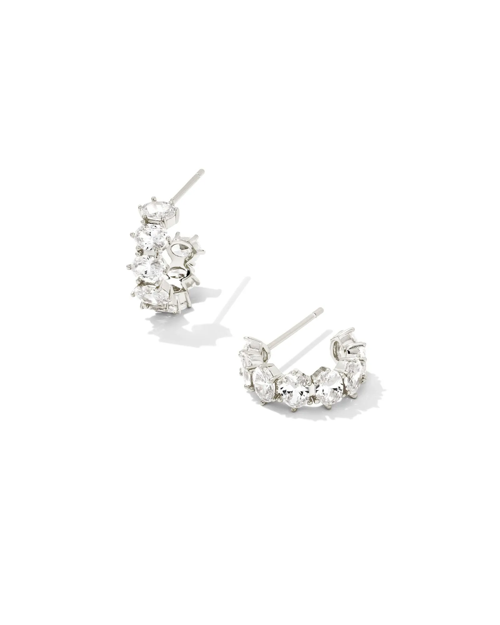 Kendra Scott Cailin Crystal Huggie Earrings-- Rhodium