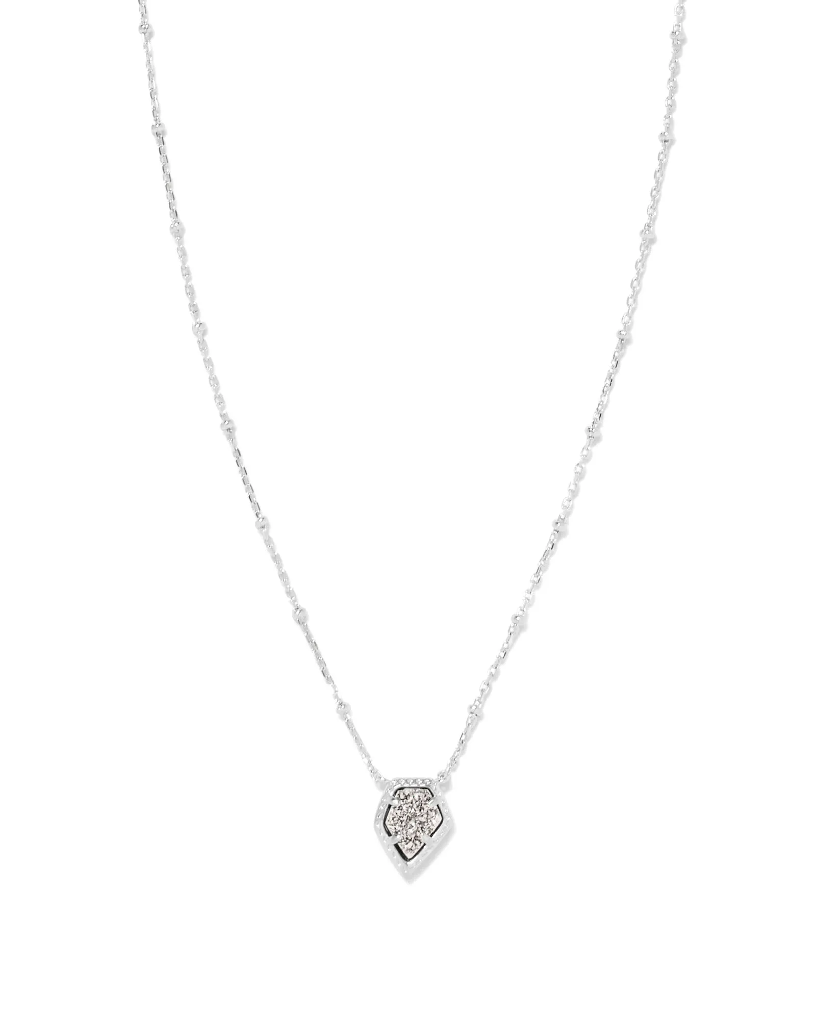 Kendra Scott Framed Tess Necklace - Platinum Drusy