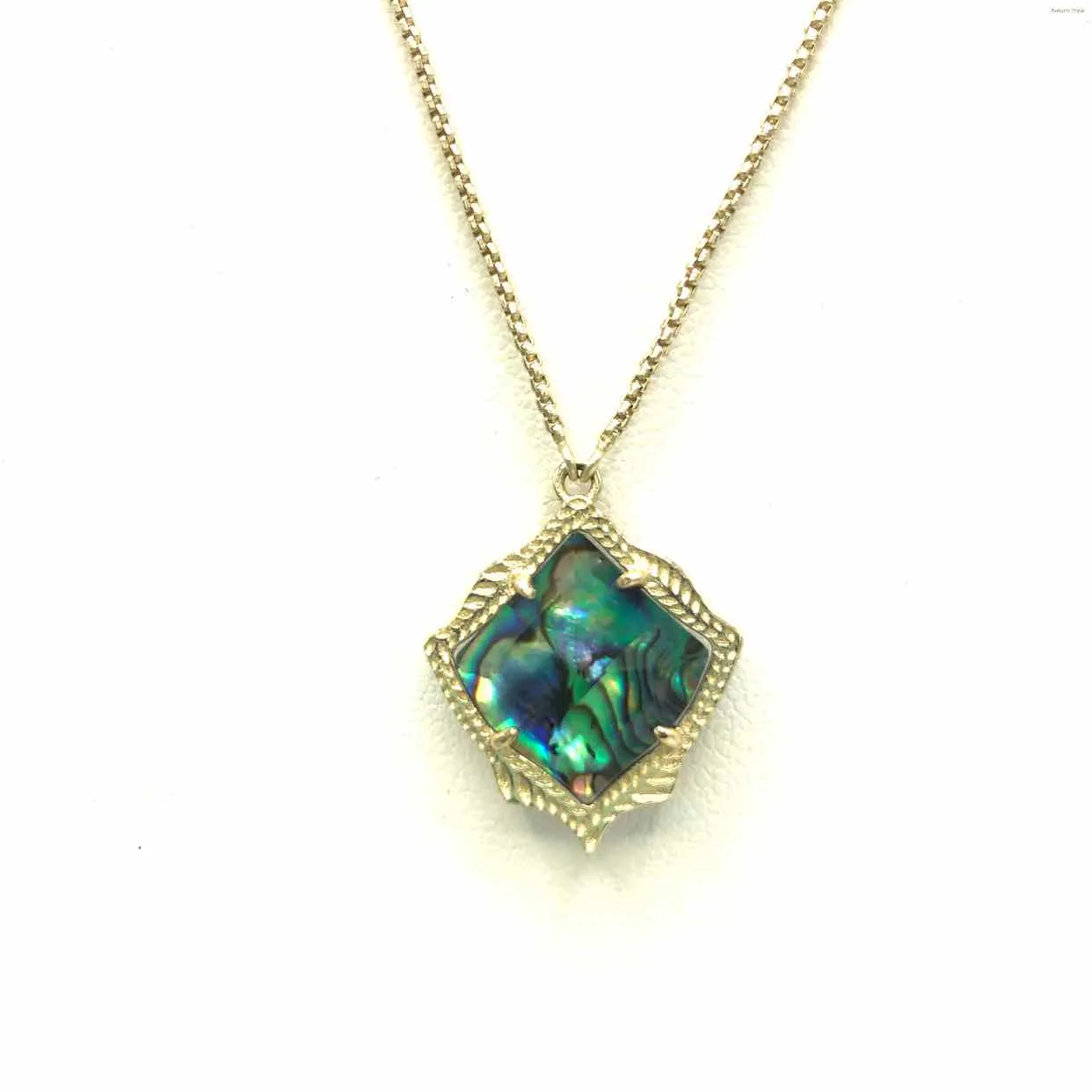 KENDRA SCOTT Goldtone Blue Multi Abalone Pre Loved Adjustable 29 Necklace