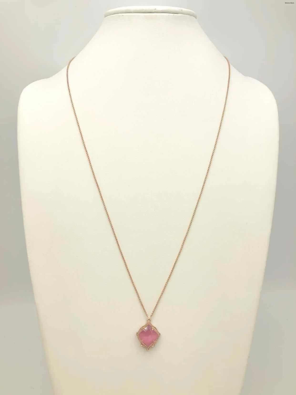 KENDRA SCOTT Pink Goldtone Adjustable Necklace