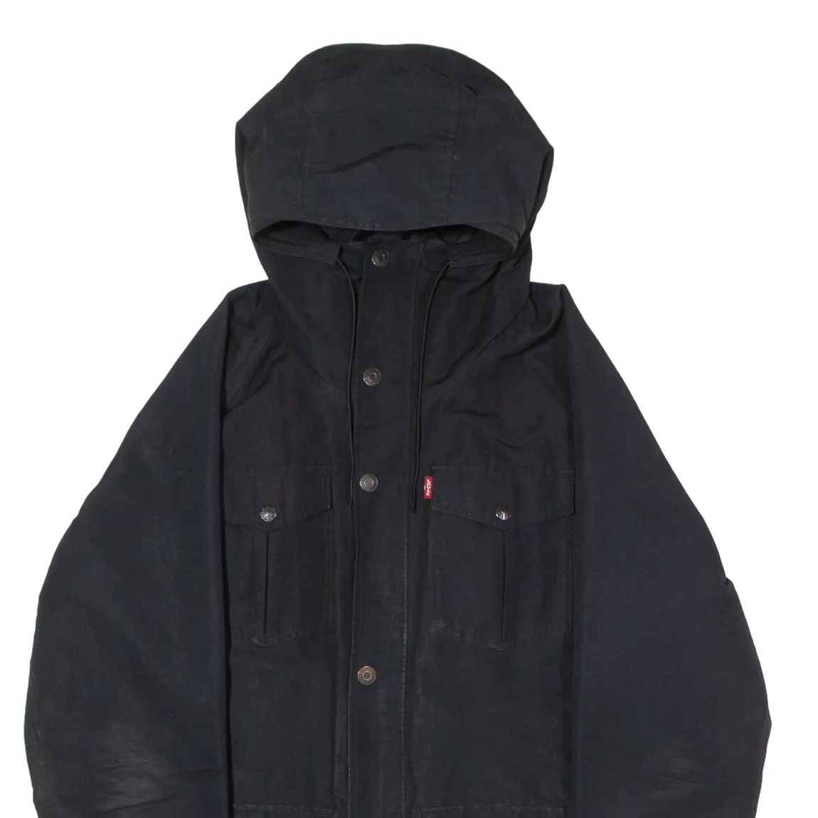 LEVI'S Lightweight Mens Parka Jacket Black Hooded M