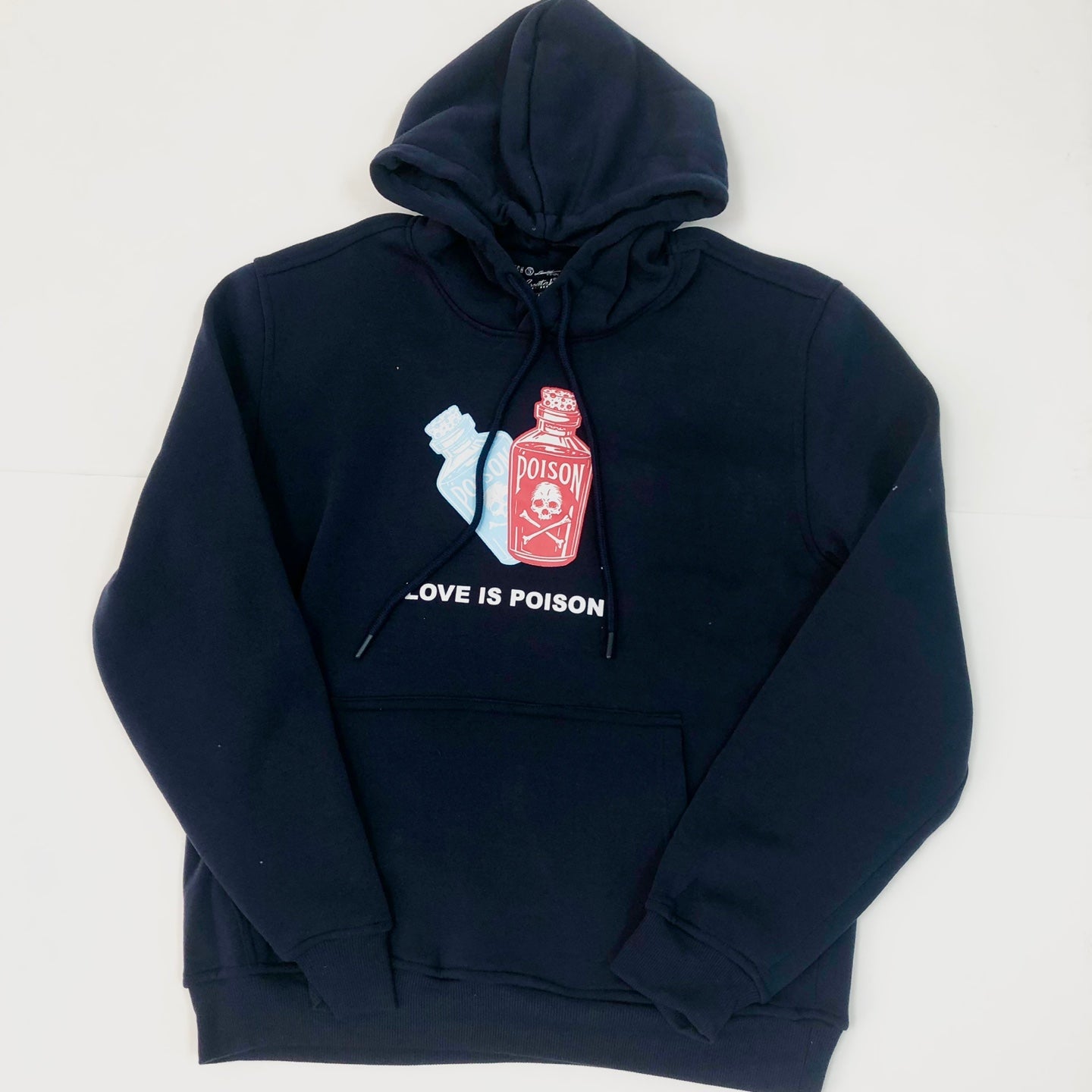 Love Is Poison Mens Graphic Pullover Hoodie - Navy