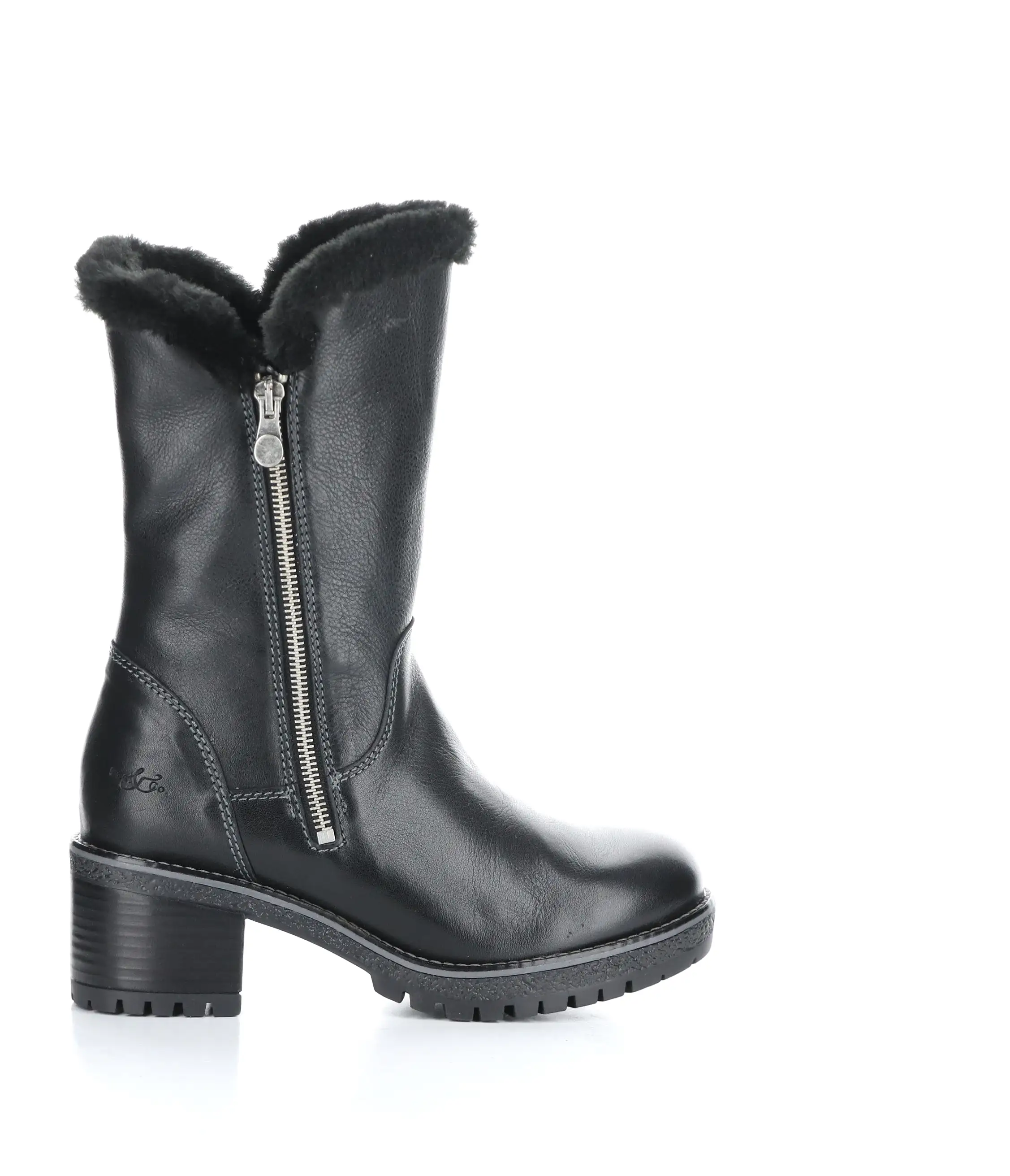 MATCH BLACK Round Toe Boots