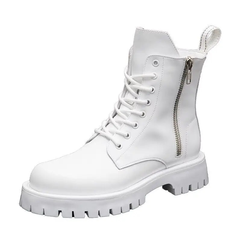 Men's Casual Punk Moto Biker Style Handmade High Top Ankle Boots