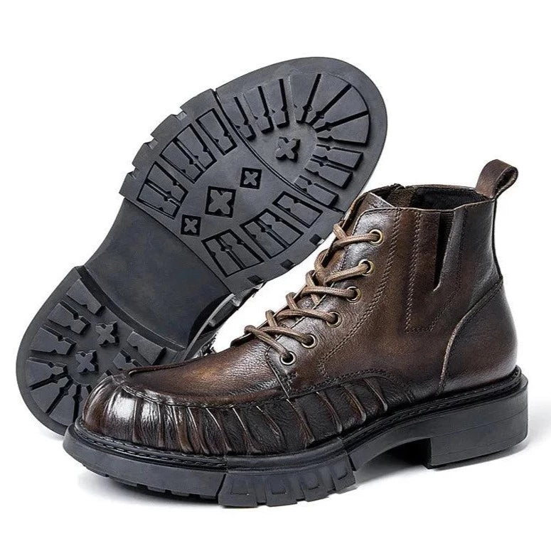 Men's Casual Shoes - British Style Retro Ankle Boots (QD1232)