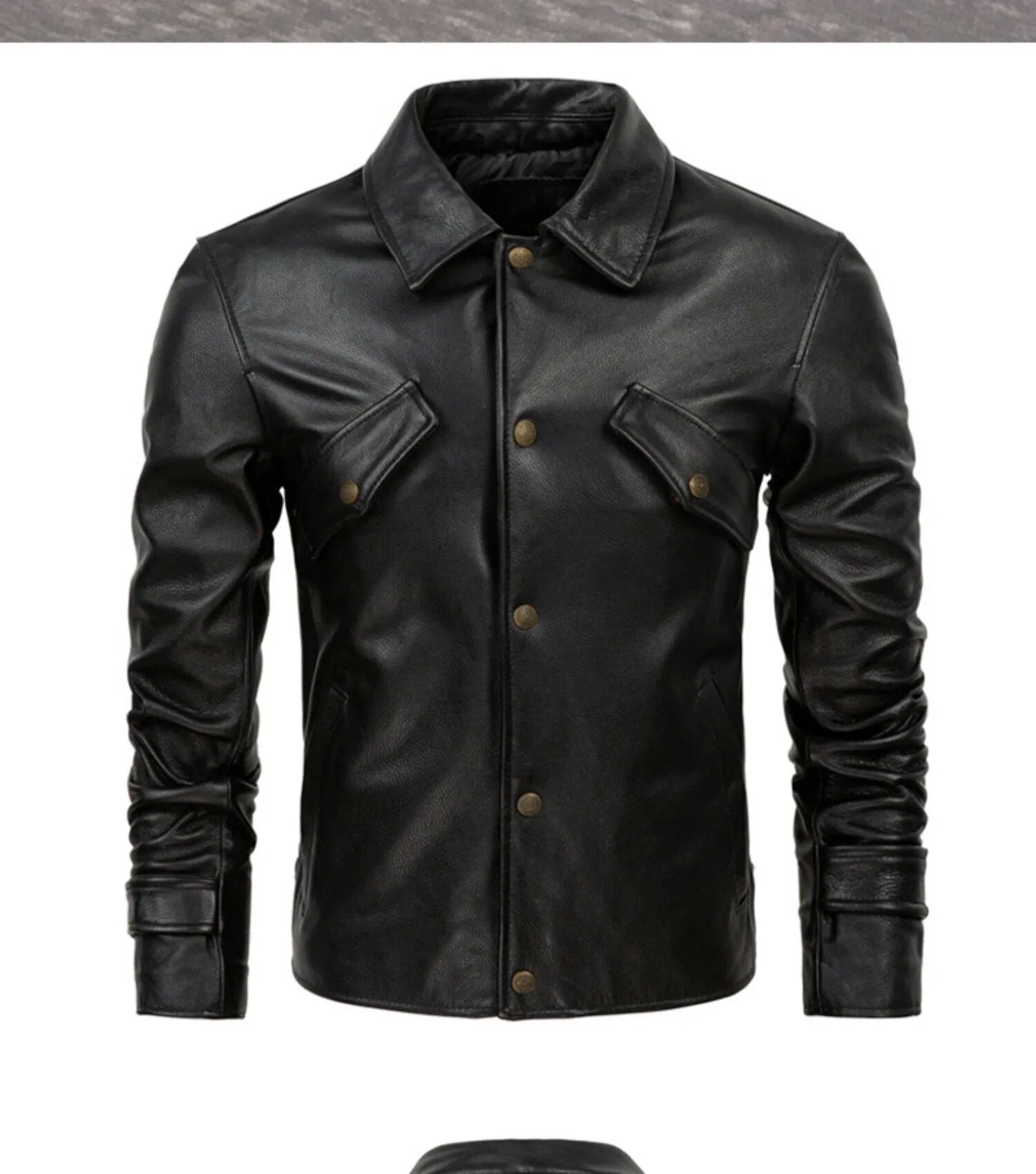 Men's Pure Cowhide Soft Leather Slim Fit Casual Streetwear Jacket