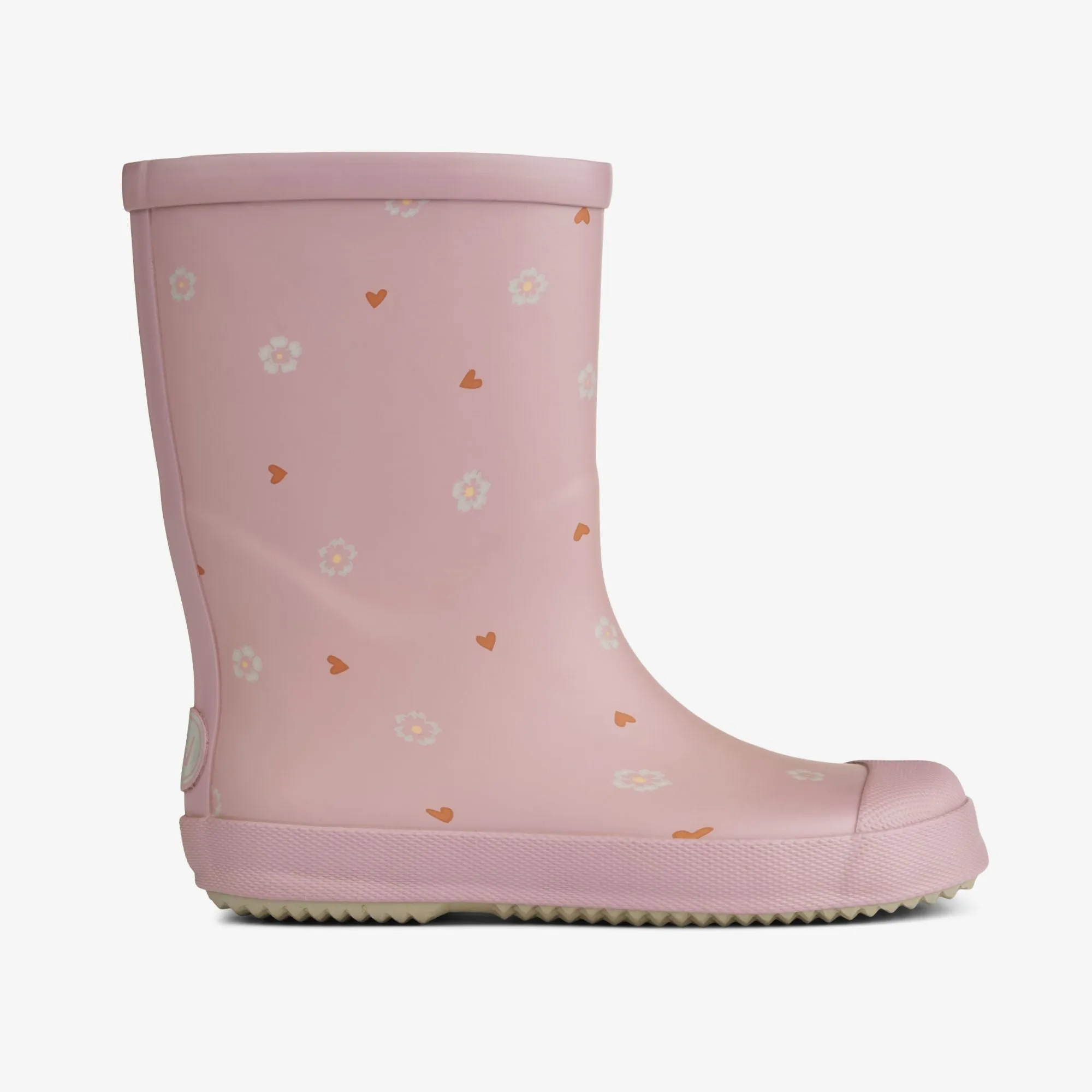 Muddy Rubber Boot Print - powder heart flowers