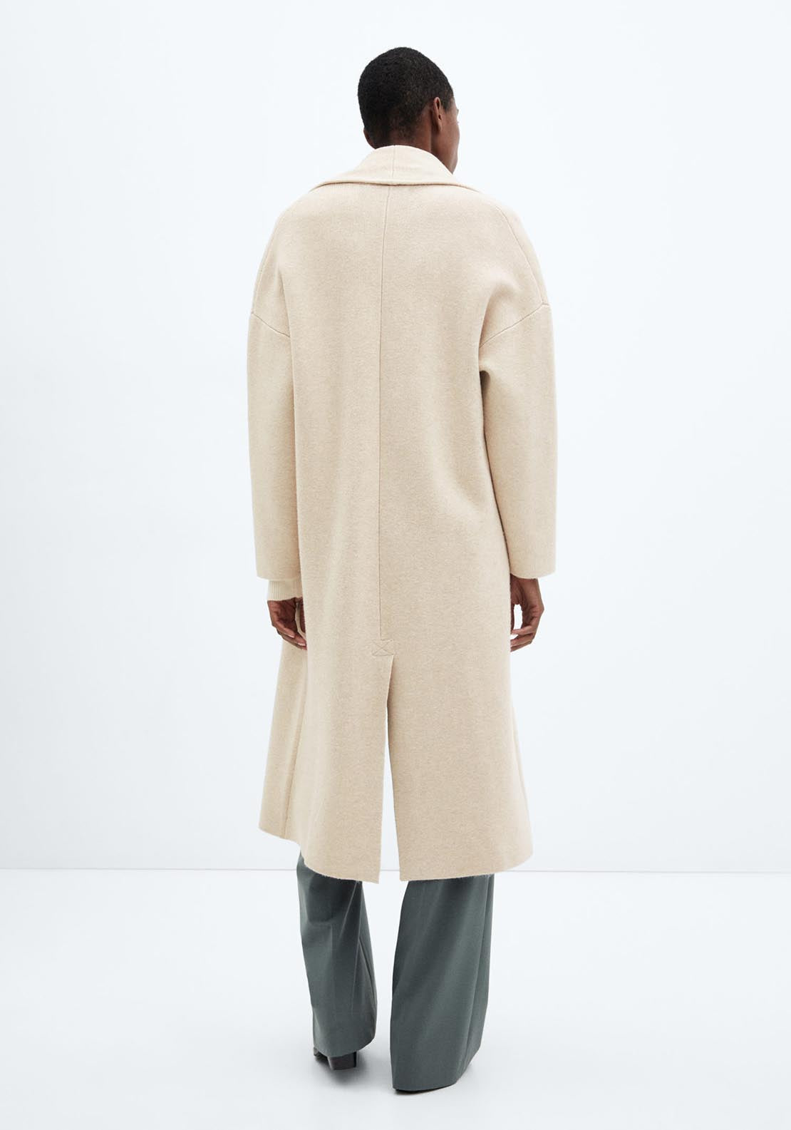 Oversized knitted coat with pockets - Light