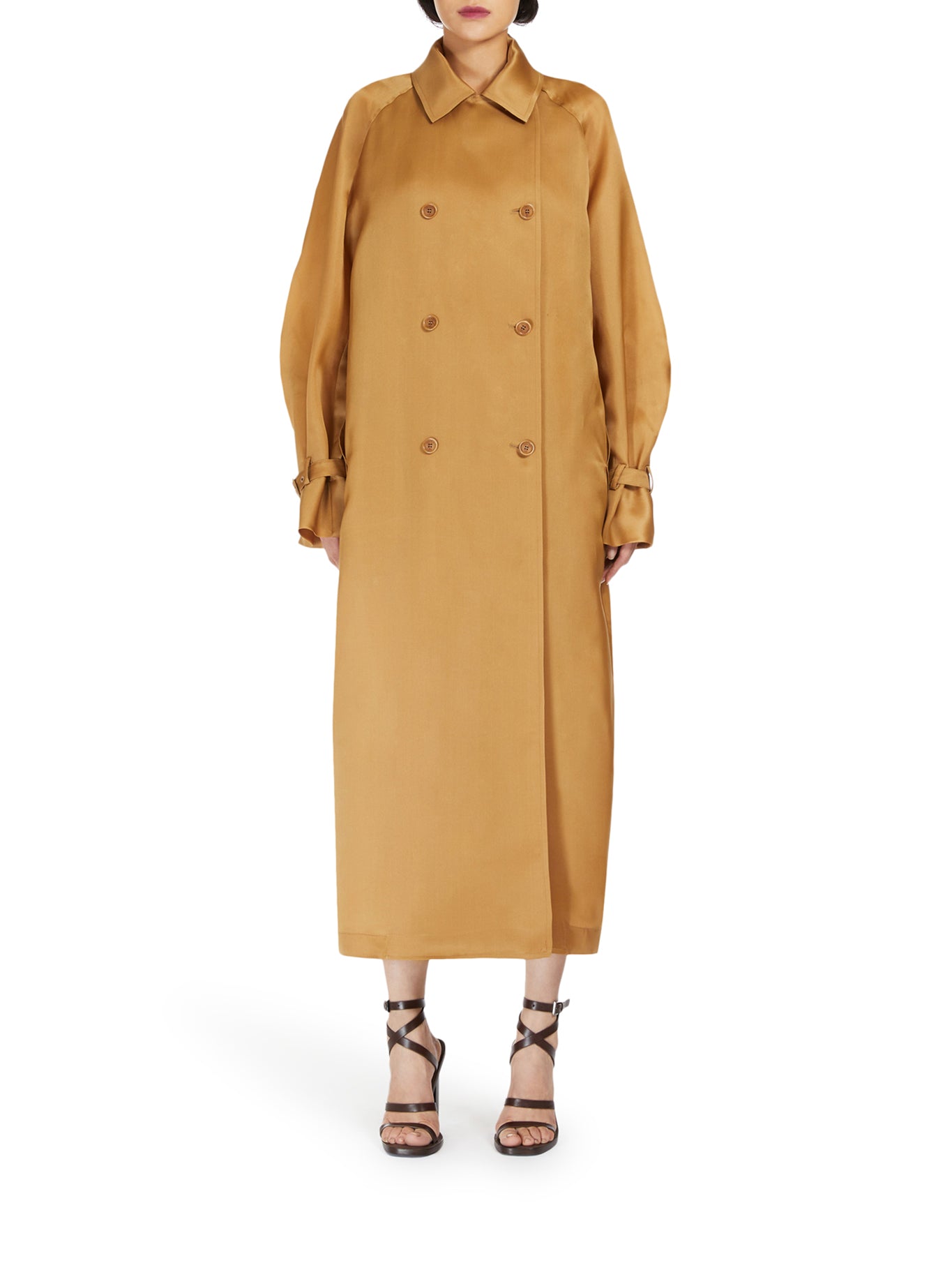 Oversized organza trench coat