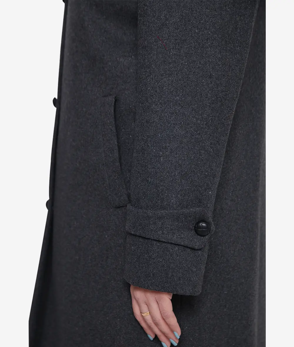 Patrice Charcoal Womens Grey Wool Coat 