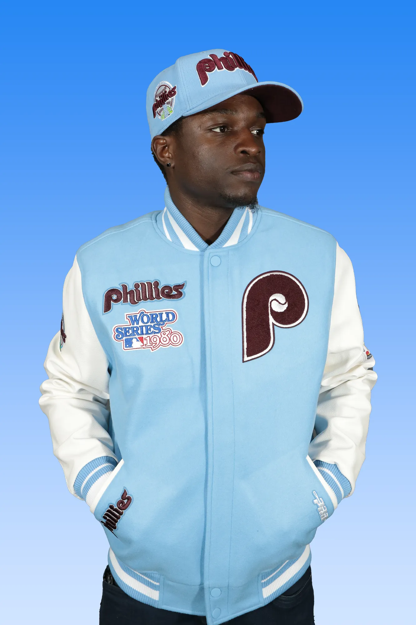 Philadelphia Phillies Cooperstown Phillies City Hall Logo 1980 World Series Patch Retro Classic Rib | University Blue/White Wool