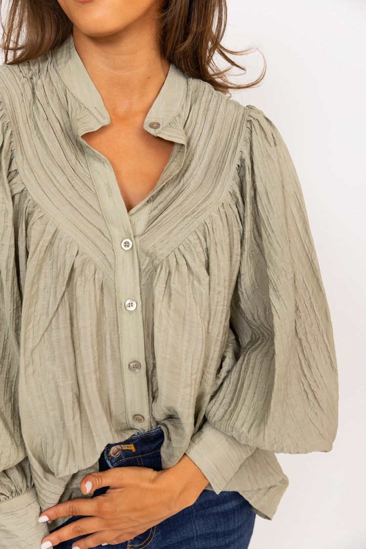 Pleat Button Top