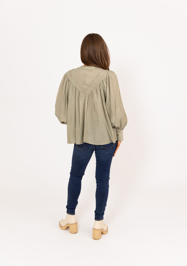 Pleat Button Top