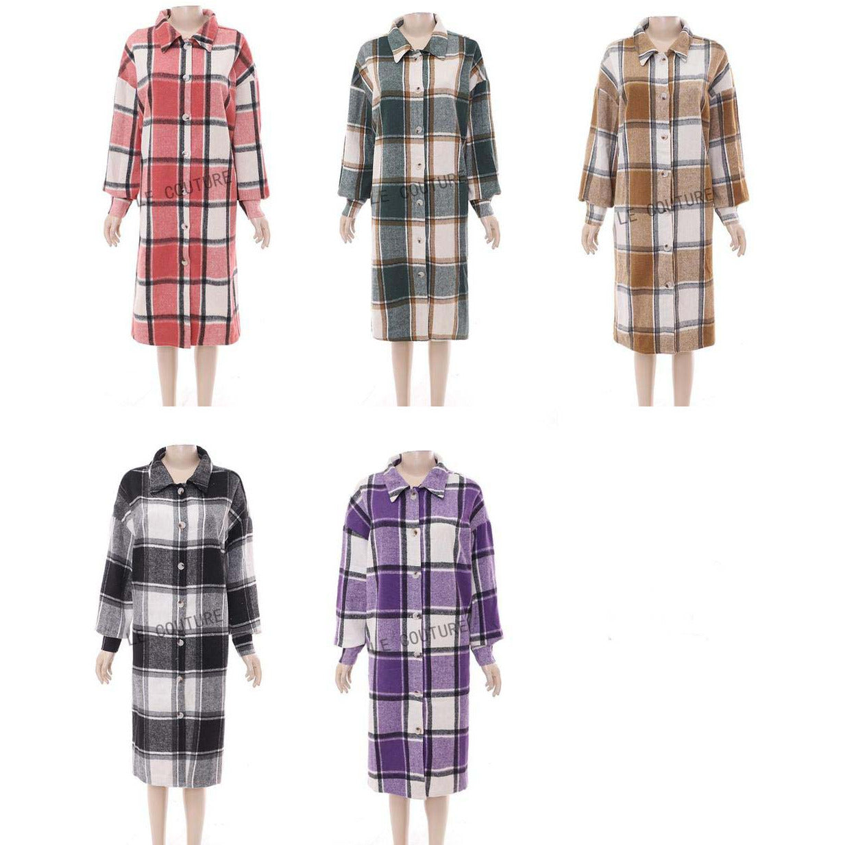 Plus Size Plaid Coat