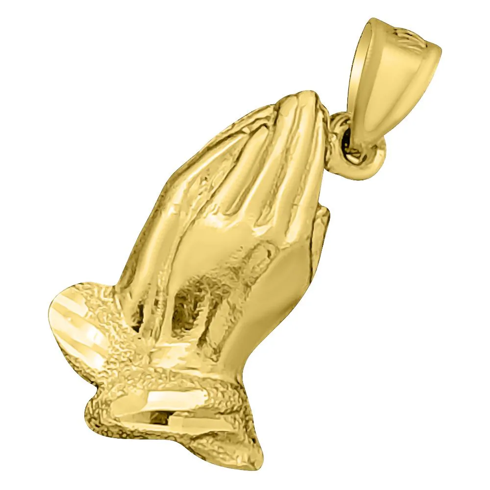 Prayer Hands DC 10K Yellow Gold Pendant